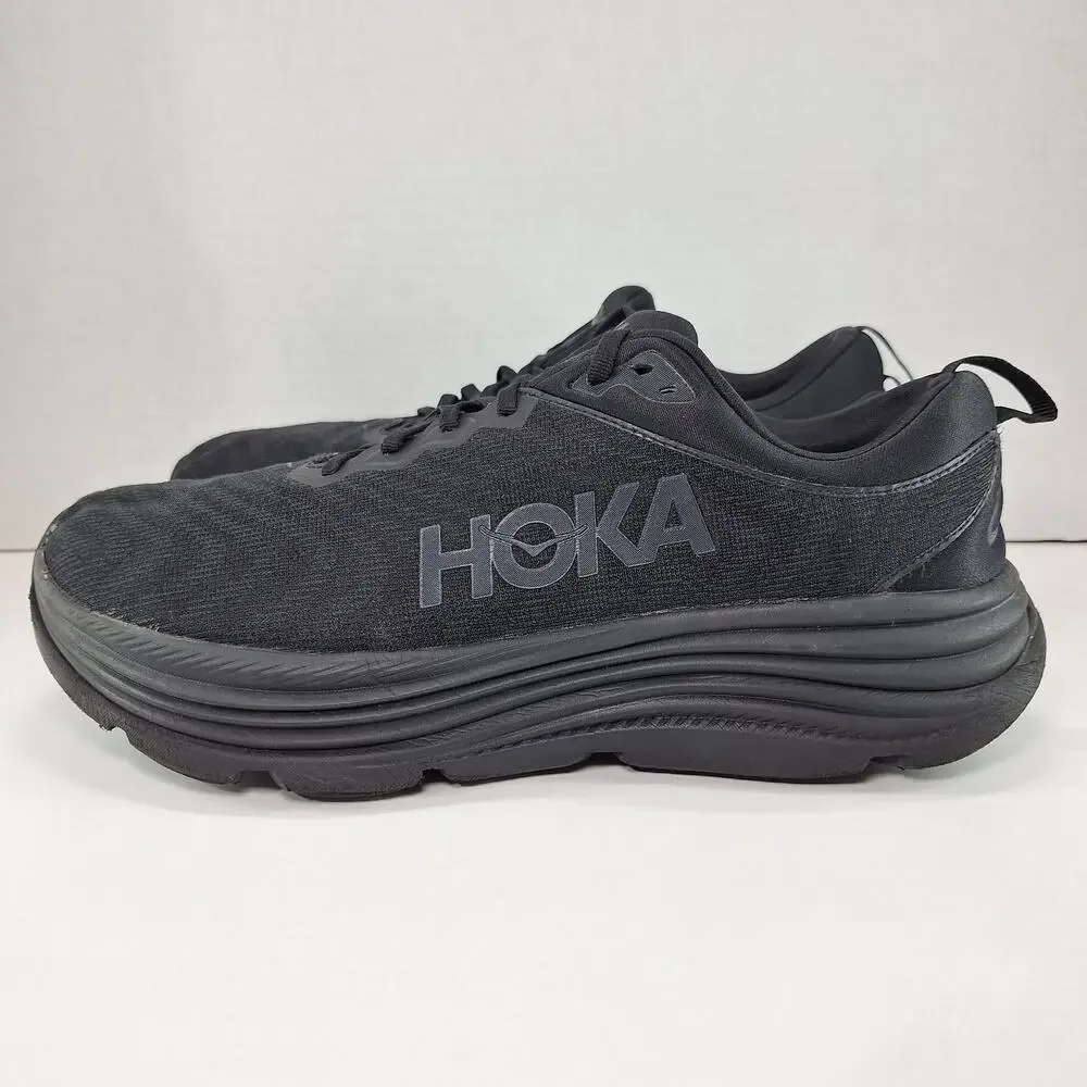 Hoka One One Gaviota 5 Wide Mens 11.5 2E Triple Black 1134234 BBLC Running Shoes